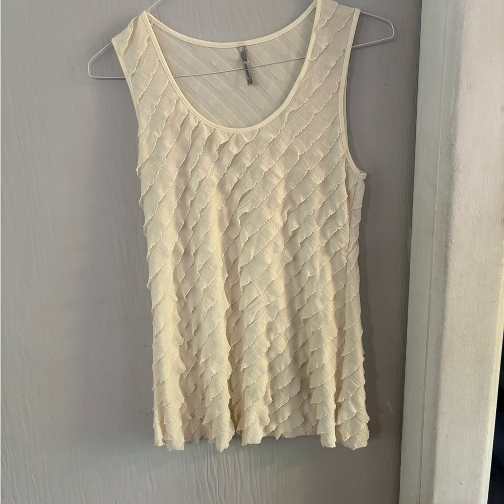 Espresso Cream Ruffled Tank Top